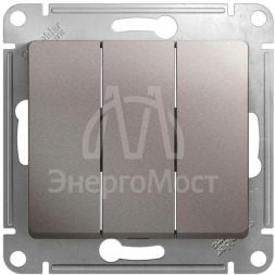 Механизм выключателя 3-кл. СП Glossa 10А IP20 (сх. 3) 10AX платина SchE GSL001231