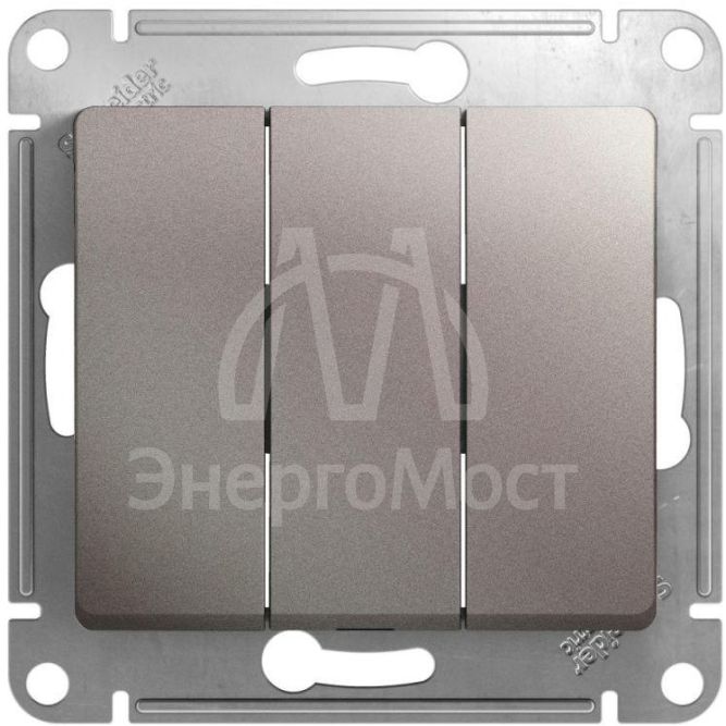 Механизм выключателя 3-кл. СП Glossa 10А IP20 (сх. 3) 10AX платина SchE GSL001231