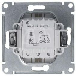 Механизм выключателя 3-кл. СП Glossa 10А IP20 (сх. 3) 10AX платина SchE GSL001231