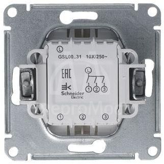Механизм выключателя 3-кл. СП Glossa 10А IP20 (сх. 3) 10AX платина SchE GSL001231