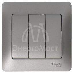 Механизм выключателя 3-кл. СП Glossa 10А IP20 (сх. 3) 10AX платина SchE GSL001231