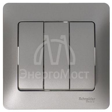 Механизм выключателя 3-кл. СП Glossa 10А IP20 (сх. 3) 10AX платина SchE GSL001231