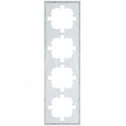 Рамка 4-мест. горизонт. ZIMA бел. LEZARD 704-0200-149