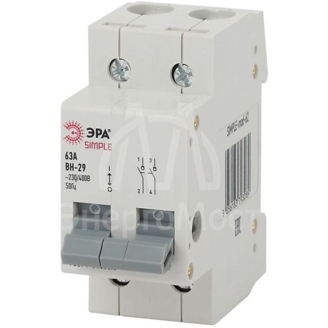 Выключатель нагрузки 2п 40А ВН-29 SIMPLE-mod-61 ЭРА Б0039251