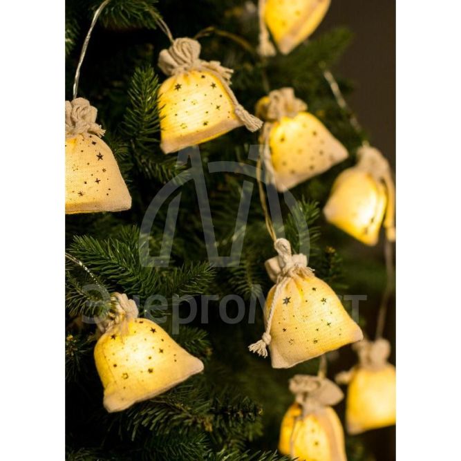 Гирлянда светодиодная &amp;quot;Подарки&amp;quot; 6х4х7см 10LED ткань тепл. бел. 1.8+0.3м КОСМОС KOC_GIR-B118