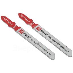 Пилка для электролобзика прямые T118A (чистовой рез по металлу)(HSS) (уп.2шт) Expert EKF pl-t118a-2