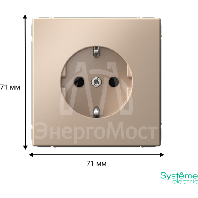 Розетка ArtGallery 16А с заземл. со шторками быстрозажим. клем. механизм песочн. SE GAL001245S