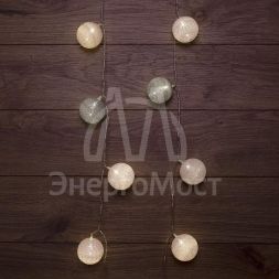 Фонарики тайские &amp;quot;Вельвет&amp;quot; 3.5м 20LED тепл. бел. питание 2хАА (батарейки не в комплекте) провод прозр. ПВХ NEON-NIGHT 303-087