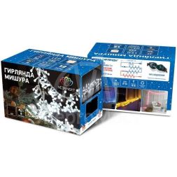 Гирлянда &amp;quot;Мишура LED&amp;quot; 3м 288LED тепл. бел. прозр. провод 18Вт 220В IP20 NEON-NIGHT 303-606