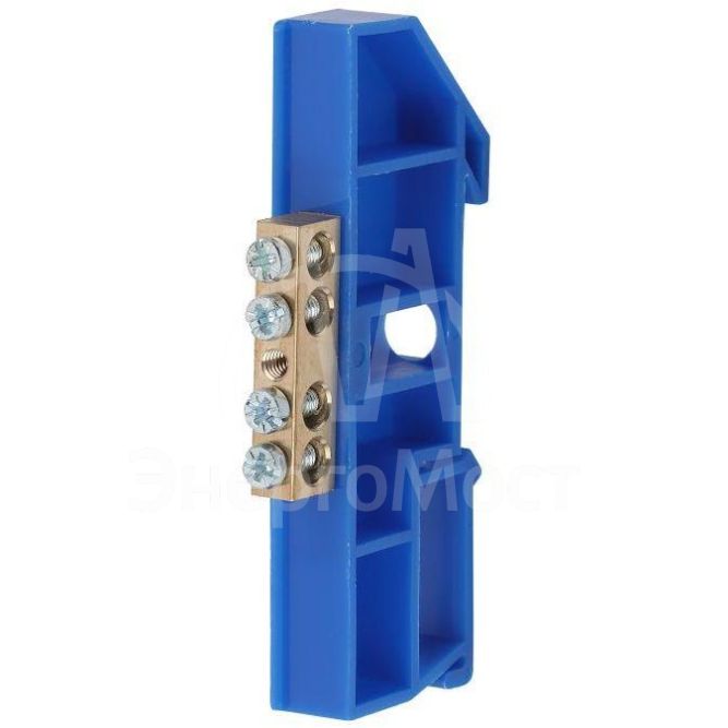 Шина N &amp;quot;ноль&amp;quot; на DIN-изол. ШНИ-6х9-4-Д NO-222-43 син. ЭРА Б0033424