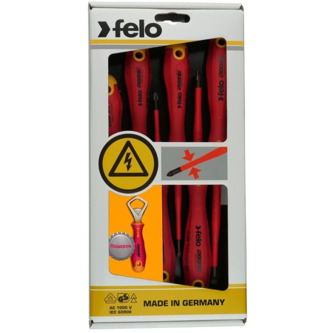 Набор отверток диэлектрических Ergonic Slim SL PH 5 предметов и открывашка ERGONIC Felo 41386198