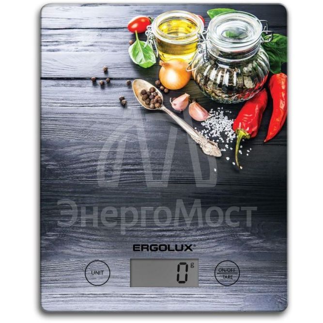 Весы кухонные ELX-SK02-С02 до 5кг 195х142мм черн. специи Ergolux 13601