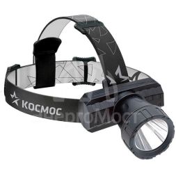 Фонарь налобный 3Вт ХРЕ литий 1000mAh зарядка от micro USB шнур в компл. КОСМОС KocAcHead3W