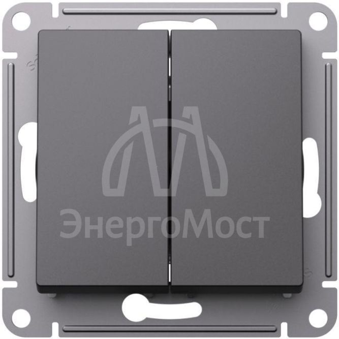 Переключатель перекрестный 2-кл. AtlasDesign 2хсх.7 10АХ механизм базальт SE ATN001473