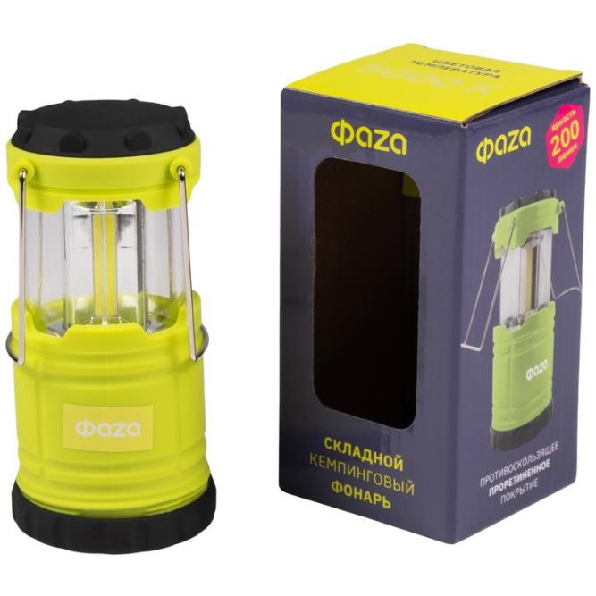 Фонарь светодиодный кемпинговый складной CF3-L1W-gn 1Вт ФАZА 5023482
