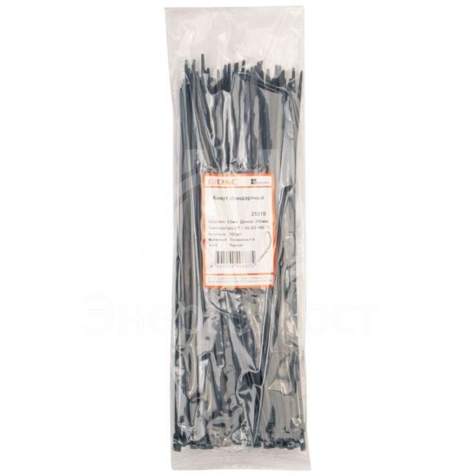 Хомут кабельный 3.6х290 полиамид черн. (уп.100шт) DKC 25310