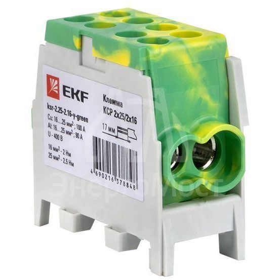 Клемма распределительная КСР с двойным винтом 2х25/2х16 желт./зел. PROxima EKF ksr-2.25-2.16-y-green