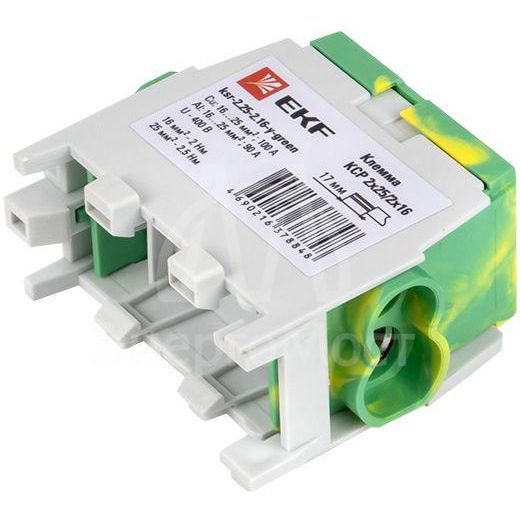 Клемма распределительная КСР с двойным винтом 2х25/2х16 желт./зел. PROxima EKF ksr-2.25-2.16-y-green