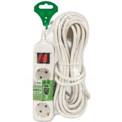 Удлинитель электрический UDL-16-3100-ES Greenline 3 розетки с заземлением с выключателем 10м ПВС 3х1кв.мм Эра Б0065040