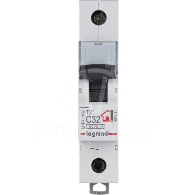 Выключатель автоматический модульный 1п C 32А 6кА TX3 6000 1мод. 230/400В Leg 404031