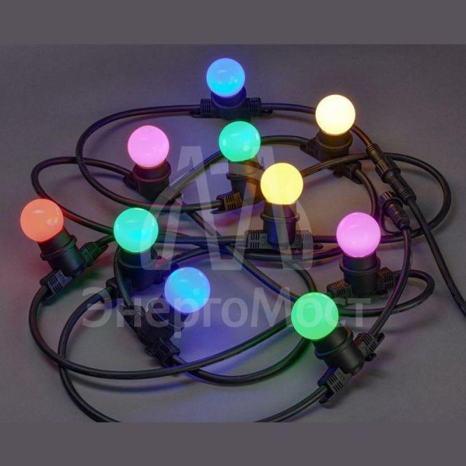Гирлянда белт-лайт 5м 10 ламп RGB IP65 шнур черн. 3м 230В транзит IEK LGDU601-3-010-05-B-S-65