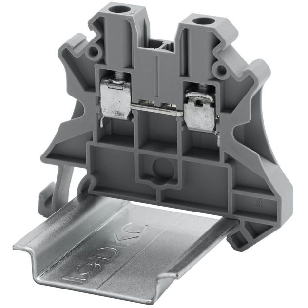 Клемма проходная винтовой зажим; 2 точки подключения; 2.5кв.мм сер. DKC TUR-2.5R