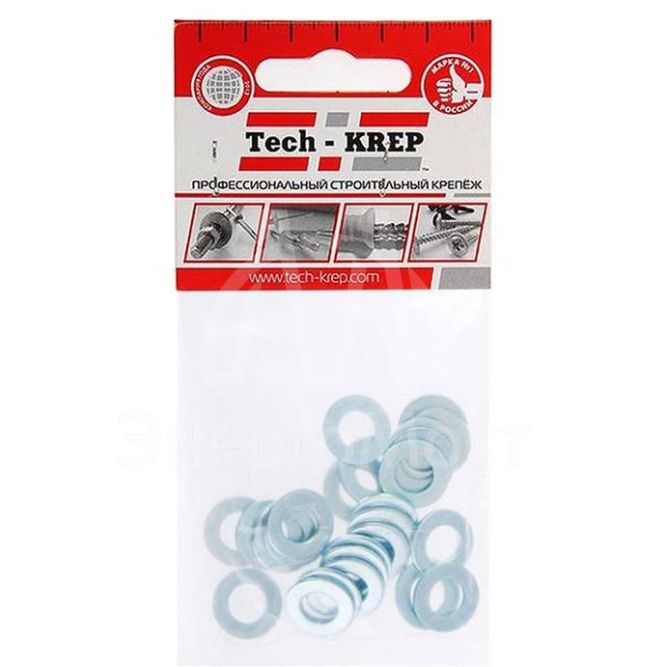 Шайба плоская М8 цинк. DIN 125 (уп.25шт) пакет Tech-Krep 103045