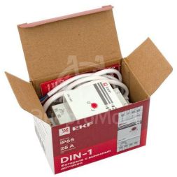 Фотореле с выносным датчиком DIN-1 (ФР) 2-100Лк 25А (3000Вт) EKF fr-din-1-25