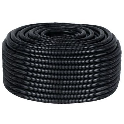 Труба гофрированная ПВХ d32мм с протяжкой черн. (уп.50м) Plast EKF tg-z-32-50-black