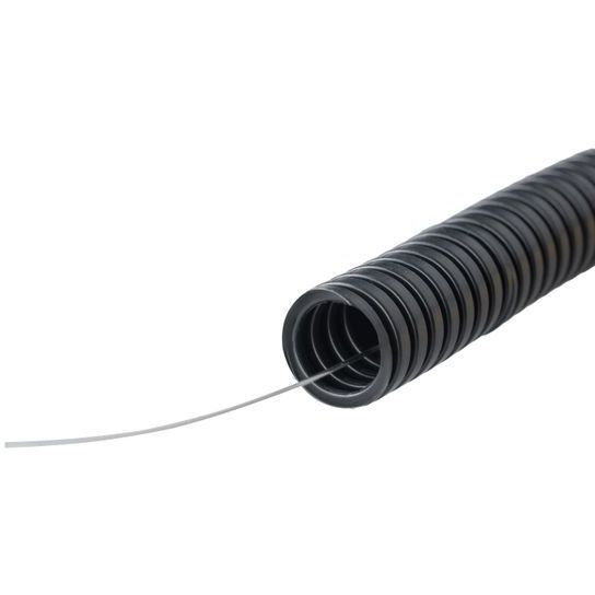 Труба гофрированная ПВХ d32мм с протяжкой черн. (уп.50м) Plast EKF tg-z-32-50-black