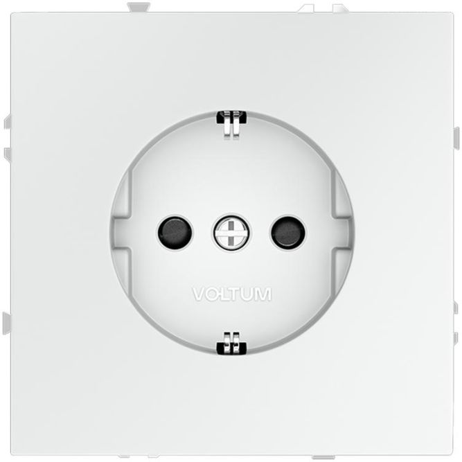 Розетка 1-м СП S70 16А с заземл. защ. шторки механизм бел. матов. Voltum VLS040202