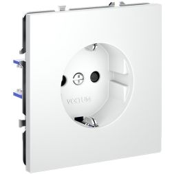 Розетка 1-м СП S70 16А с заземл. защ. шторки механизм бел. матов. Voltum VLS040202