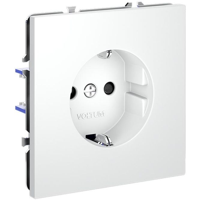 Розетка 1-м СП S70 16А с заземл. защ. шторки механизм бел. матов. Voltum VLS040202