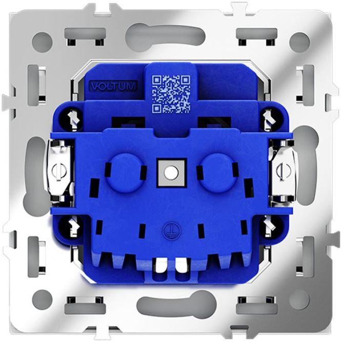 Розетка 1-м СП S70 16А с заземл. защ. шторки механизм бел. матов. Voltum VLS040202
