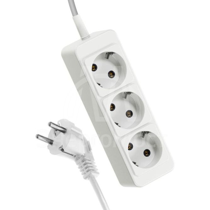 Удлинитель 3х5м с заземл. 10А IP20 ПВС 3х0.75 Космос YKsm5m-3g-Z(10A)P