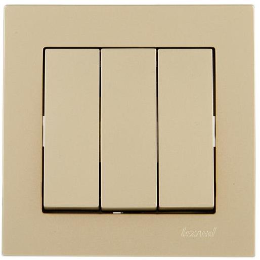 Выключатель тройной VESNA зол. LEZARD 742-3688-109