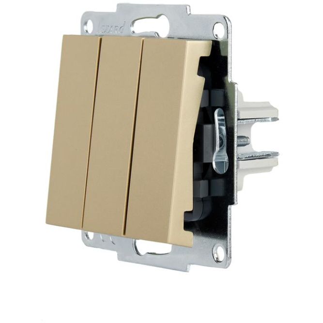 Выключатель тройной VESNA зол. LEZARD 742-3688-109