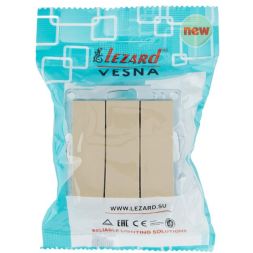 Выключатель тройной VESNA зол. LEZARD 742-3688-109