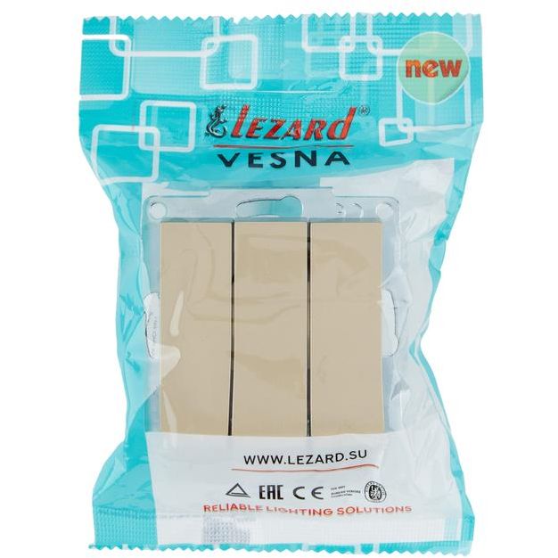 Выключатель тройной VESNA зол. LEZARD 742-3688-109