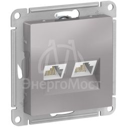 Розетка компьютерная 2-м AtlasDesign RJ45 кат.5E механизм алюм. SE ATN000385