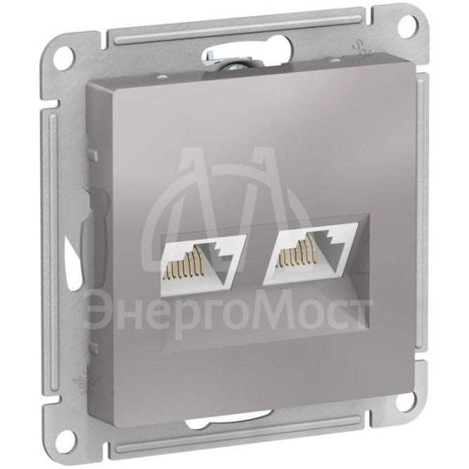 Розетка компьютерная 2-м AtlasDesign RJ45 кат.5E механизм алюм. SE ATN000385