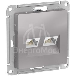 Розетка компьютерная 2-м AtlasDesign RJ45 кат.5E механизм алюм. SE ATN000385