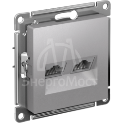 Розетка компьютерная 2-м AtlasDesign RJ45 кат.5E механизм алюм. SE ATN000385