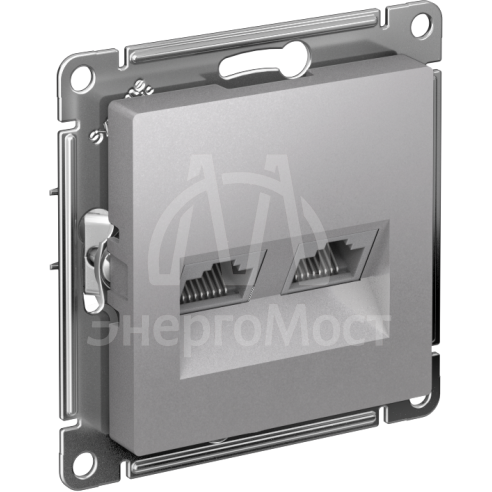 Розетка компьютерная 2-м AtlasDesign RJ45 кат.5E механизм алюм. SE ATN000385