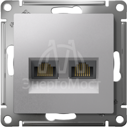 Розетка компьютерная 2-м AtlasDesign RJ45 кат.5E механизм алюм. SE ATN000385