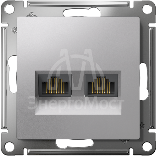 Розетка компьютерная 2-м AtlasDesign RJ45 кат.5E механизм алюм. SE ATN000385