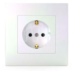 Розетка 1-м СП Pixel 16А IP20 с заземл. защ. шторки в сборе перламутр. TOKOV ELECTRIC TKE-PX-R1FZSF-C04