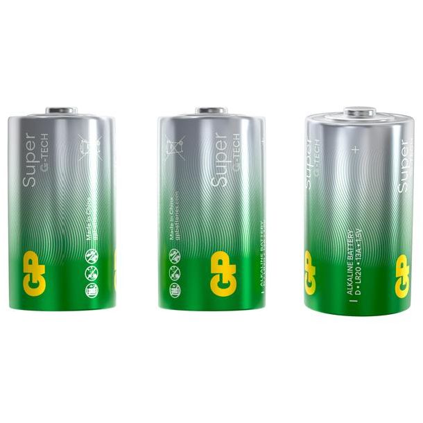 Элемент питания алкалиновый D/LR20 1.5В Super Alkaline G-Tech 13AA21-2CRSBC2 20/160 (блист.2шт) GP 1225