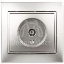 Розетка TV СП Plano 1-301-03 одиночная IP20 алюм. Intro Б0030078