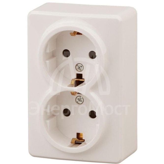 Розетка 2-м ОП Эра Эксперт 11-2205-02 16А IP20 250В 2х2P+E Schuko сл. кость Эра Б0020692
